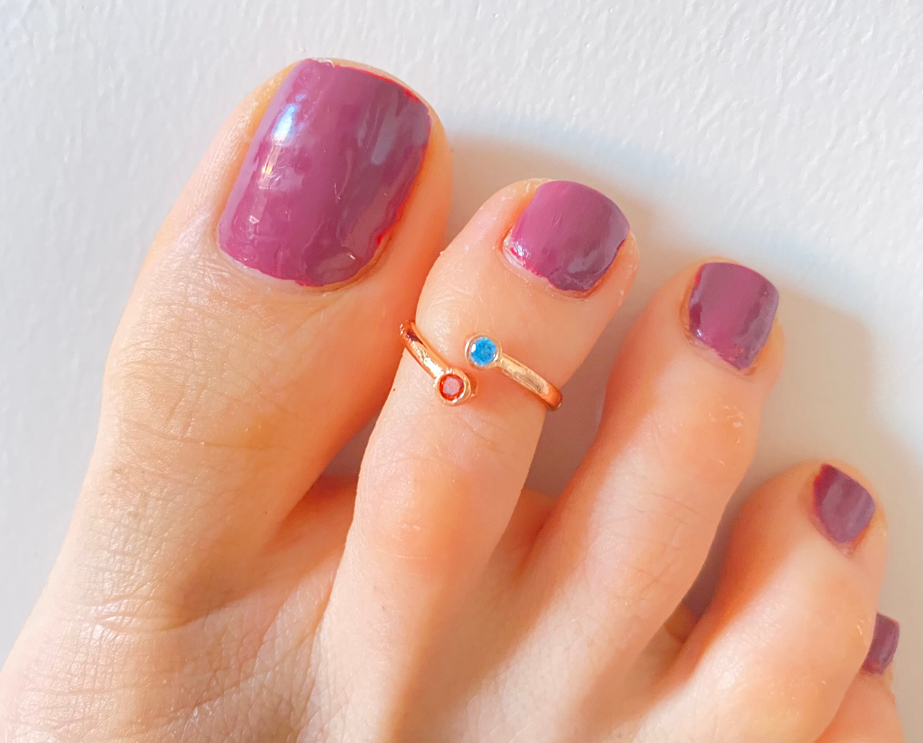 Tiny Toe Rings, Gold Toe Ring Adjustable, Minimal Ring for Foot