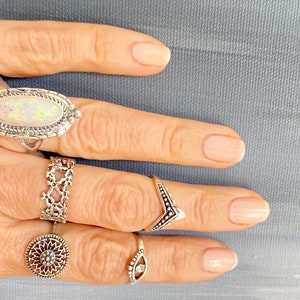 Multiple Ring Set, 6 Pieces Vintage Silver Rings for Women, Teen Girl Boho Midi Finger Knuckle Ring, Trendy Aesthetic Stackable Ring