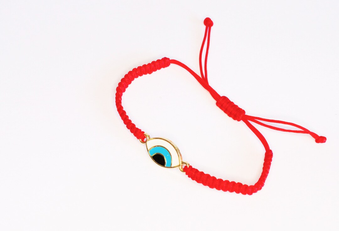 Evil Eye Gold Bracelet, Protection Bracelet, Blessed String Bracelet