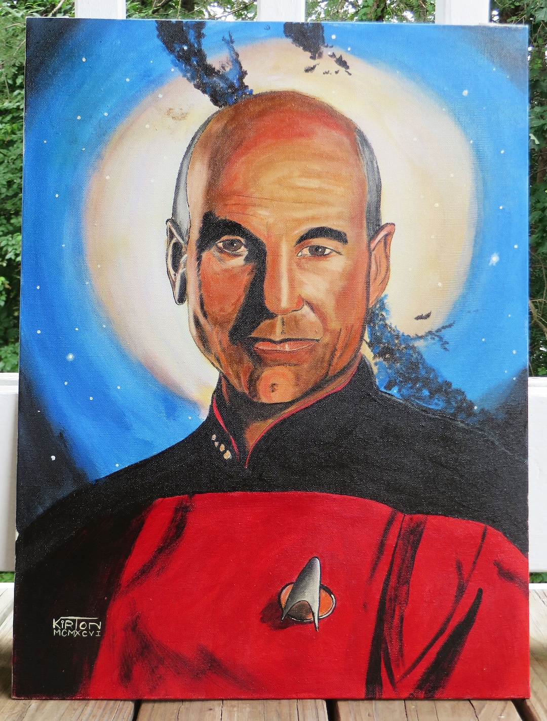Original Painting Portrait Star Trek Next Generation Captain Jean Luc ...
