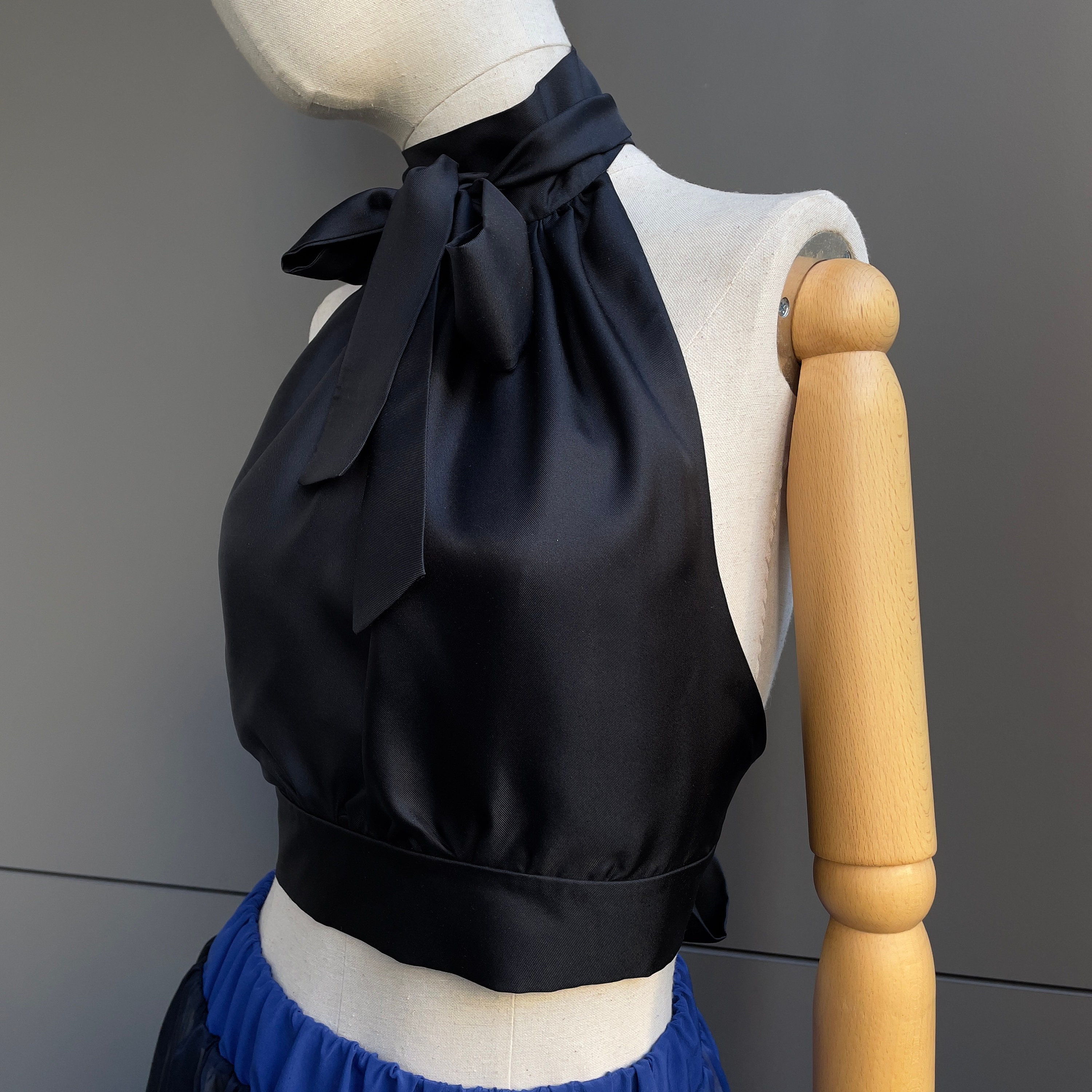 BLACK SILKY BLOUSE