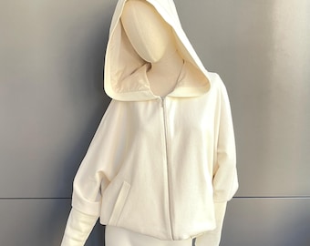 Reversible Waterproof Raincoat: Cotton Knit Oversized Hoodie