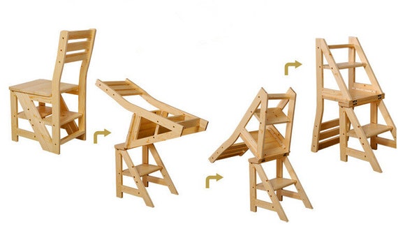 La silla escalera, practica, versátil y con inspiración zen.  Diy  furniture videos, Folding furniture, Multipurpose furniture
