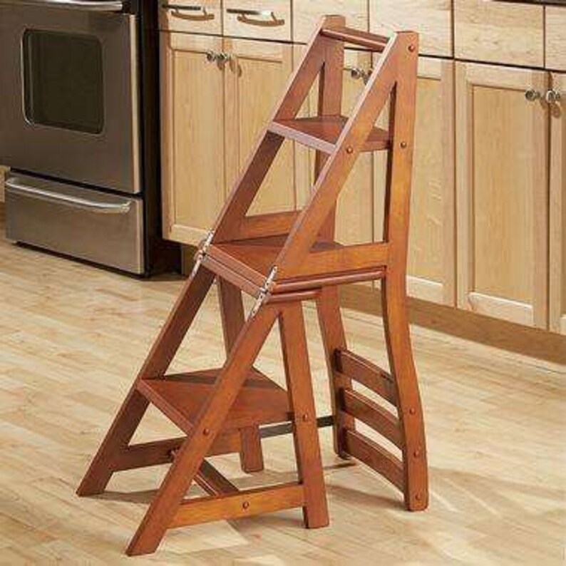 DIY Convertible Ladder Chair Kitchen Stepstool Plan Etsy