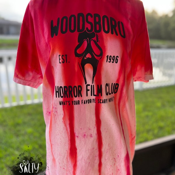 Woodsboro Michael Myers Camp Crystal Lake Horror Red Blood Drip Ice Dye Halloween T-Shirt Oversized Tee