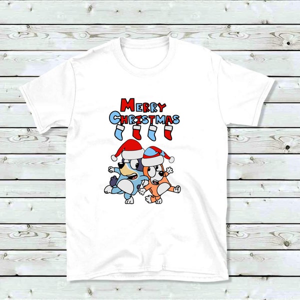 Personalised Christmas T Shirts featuring Bluey and Family