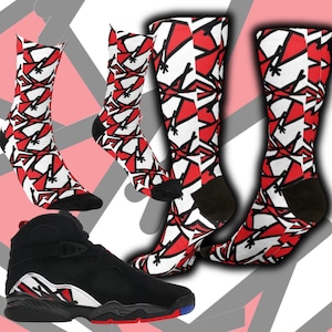 Playoff 8s Sneaker Match Socks – Jordan Retro Drip Streetwear Gift