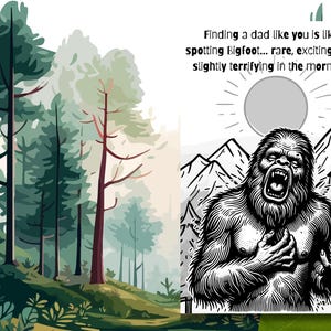 Sasquatch Lustige Bigfüße Vatertagskarte Digitaler Download | Sasquatch Dad Karte | Druckbare Karte für lustige Papa | Sofortdownload | A2