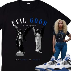 Jordan 4 Military Blue matching shirt, Jordan 4 Tee to Match, Sneaker Tees to go with Jordan Military Blue 4s, Tee to Go with Jordan 4s