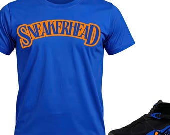 Shirt to Match Jordan 8 Knicks | Jordan 8 Knicks Matching Shirt | Sneaker Match Tee | Orange Blue Streetwear Graphic Tee