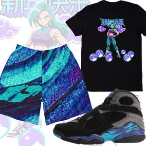 Aqua Sneaker Match Shorts | Jordan Aqua 8s Matching Shorts | Streetwear Shorts to Match Aqua Jordans | Retro Drip Sneaker Outfit Shorts