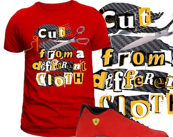 Sneaker Match Jordan Ferrari 14 Shirts | Retro 14 Red Yellow Tee | Black Red Sneaker Outfit | Shirt to Match Jordan 14 Ferrari