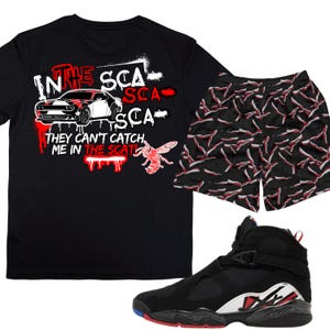 Bred Toe Sneaker Match Tee | Jordan 1 Bred Toe Shirt | Black Red White Streetwear T-Shirt