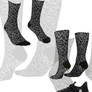 Sneaker Match Socks for Jordan 14 Indigo | Hyper Royal Blue and White Socks | Retro 14 Matching Socks for Sneakerheads
