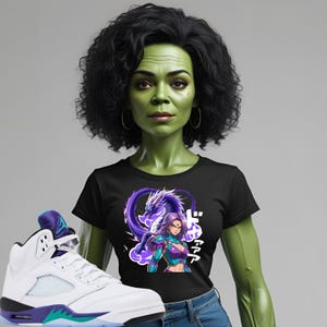 Match-sneakershirt voor Jordan 5 Grape & Aqua | Passend shirt Jordan 5 Aqua Canyon 4 | Jordan hoodie | Streetwear-sneaker-T-shirt