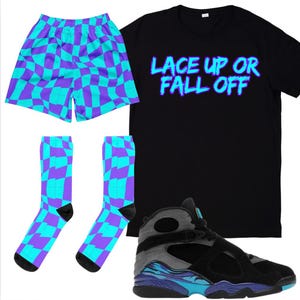 Dopasowane spodenki do Aqua 8s i Grape 5s | Spodenki sportowe | Jordan Sneaker Match Streetwear