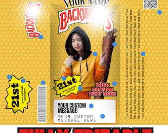 Cigar Backwoods | Birthday Party Favor | Girl Birthday Party Favor Template Editable with Canva