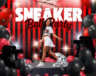 Red and Black Basketball Party Invitation | Editable Canva Birthday Invite