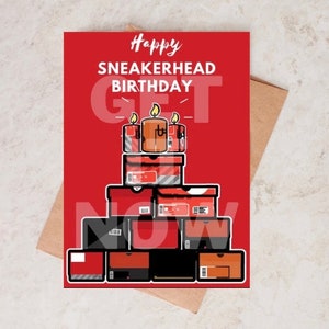 Biglietto di auguri di buon compleanno Sneakerhead, Sneakerhead Merch, regalo per gli amanti delle sneaker, regali per gli amanti delle scarpe, Hype beast, regalo invito al ballo delle sneaker