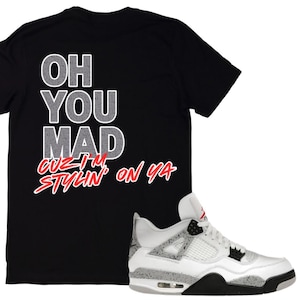Camisa a juego con zapatillas Jordan Cement 4 / Camiseta Jordan con estampado de elefante / Camisa a juego con Jordan 3 White Cement / Match Dunks