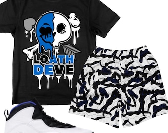 T Shirt to match Nike Air Jordan Retro 3 true blue "The Bull" White Tee