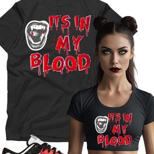 Bred Sneaker Matching Halloween Tee for Jordan 11 Bred, Flu Game, Cherry 13 | Red Black Sneakerhead Shirt for Sneaker Ball, Raging Bulls Tee