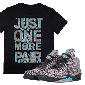 Maglietta Jordan 5 3Lab5 con stampa elefante e sneaker abbinata / Maglietta streetwear Jordan retrò