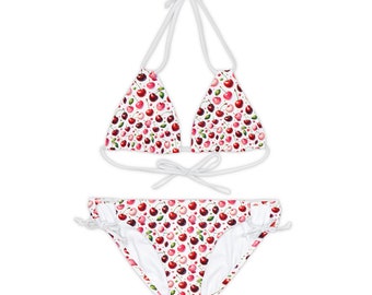 Sweet Cherry Delight Bikini - Women's Cherry Pattern Swimwear for Summer Fun