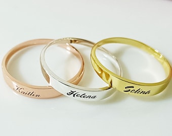 Personalised Ring,Name Ring,Stackable Name Rings,Initial Rings,Minimalist Promise Ring,Mother's day gift