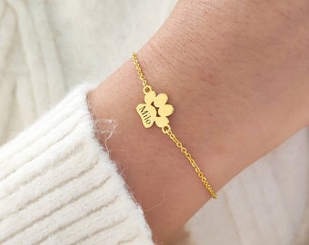 Custom Engraved Paw Bracelet,Paw Name Bracelet,Gift for Pet Lovers,Pet Memorial Gift,Mother's day Gift,Paw Print Bracelet,Christmas Gift