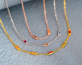 Personalized Family Birthstone Necklace,Tiny Birthstone Jewelry,Grandma Necklace,Birthday Gift for Her,Christmas Gift,Bridesmaid Gift,Mom