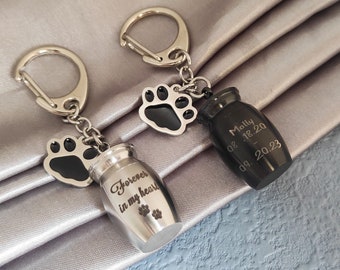 Personalized Dog Ashes Keepsake,Pet Urns Keychain for Dogs,Cremation Keyrings Urn,Pet Memorial Dog Paw Keychain,Pet Loss Gift,Pet Locket