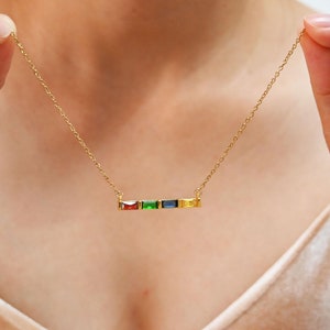 Personalized Family Birthstone Necklace,Gifts for Mom,Silver Birthstone Jewelry,Birthday Gift,Christmas Gift,Wedding Gift,Gift for Her