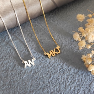 Collar inicial, collar de letras, collar de oro, collar de nombre personalizado, regalo de esposa, regalos para mamá, regalo de mamás, regalo de cumpleaños para ella, minimalista