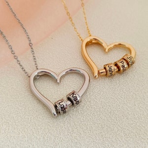 Heart necklace with kids names online