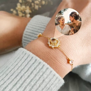 Personalized Photo Bracelet,Projection Bracelet,Memorial Picture Inside Bracelet,Birthday Wedding Friend Gift for Her,Mother&#39;s Day Gift