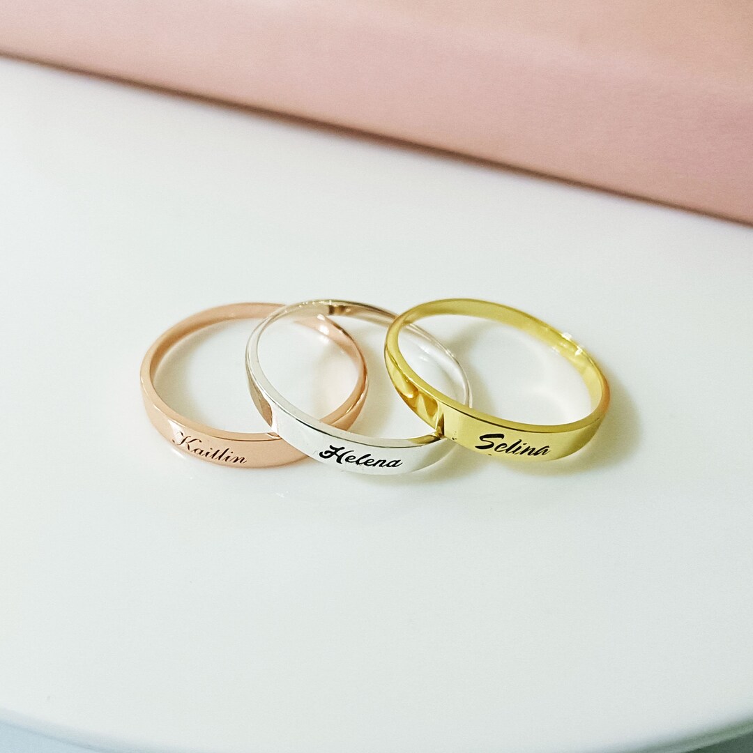 Etsy Name Rings Stackable Personalised Ring,name Ring,stackable Name Rings,initial Rings ...