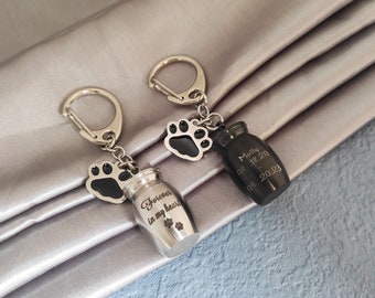 Personalized Dog Ashes Keepsake,Pet Urns Keychain for Dogs,Cremation Keyrings Urn,Pet Memorial Dog Paw Keychain,Pet Loss Gift,Pet Locket