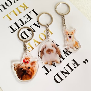 Custom Pet Photo Keychain,Personalized Photo Key Chain,Cut Dog Keychain,Birthday&#39;s Gift,Gifts for him,Safe Driving keychain