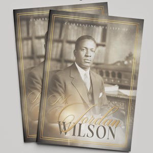 大きな肖像画の葬儀プログラムテンプレート | 4ページ