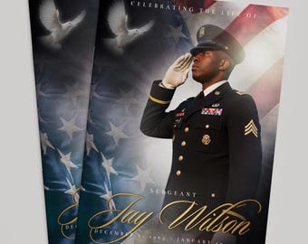 Veteran Funeral Program | 4 Page  11x17, 8.5x11