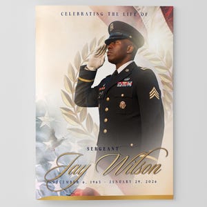 Veteran Funeral Program | 4 Page 11x17, 8.5x11