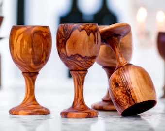 Olive Wood Wine Cup, barware, wine lovers, gift, gift for him, gift for her, decor