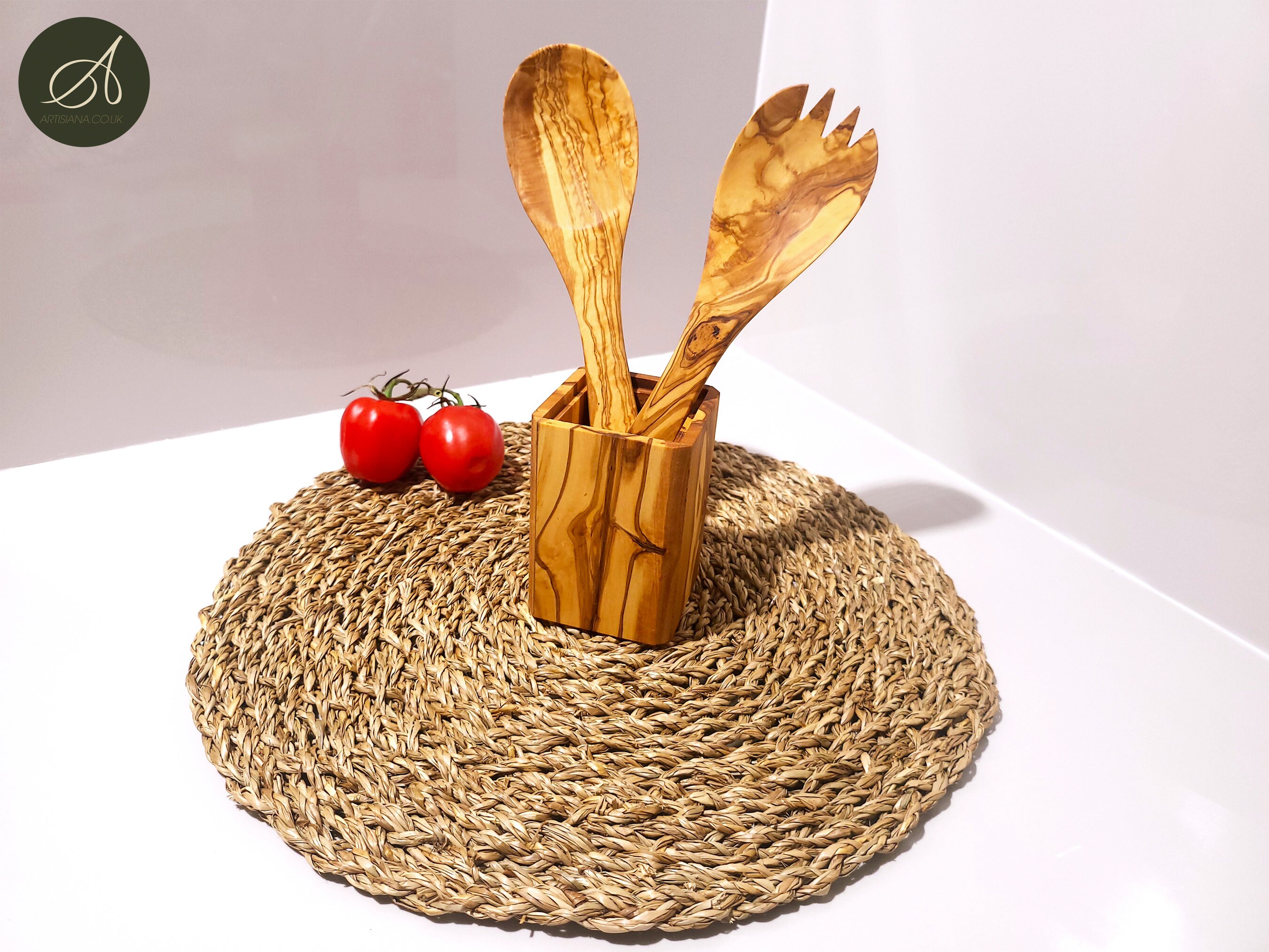 Posate per insalata in legno d'ulivo, BfCart Mallorca