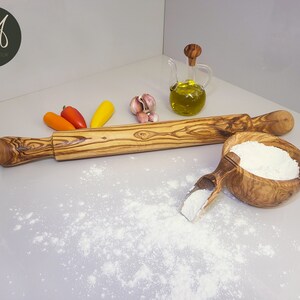Olive wood Set of Rolling Pin , Small bowl, Spice scoop, oil-Vinegar bottle, bakery , pastery, kitchen utensils, restaurant, chef, gift