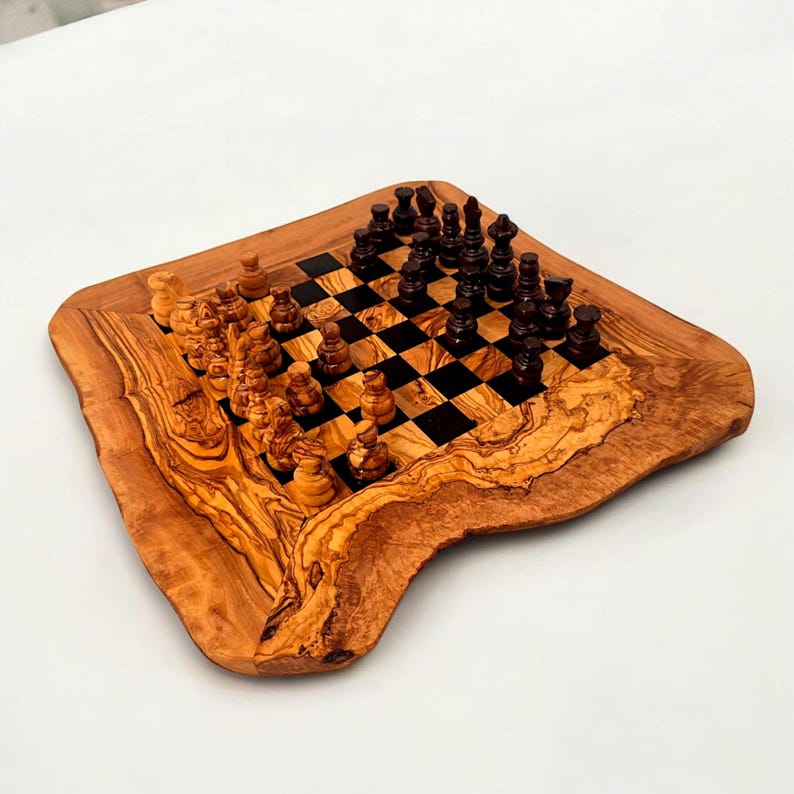 Olive Wood Chess Board 45cm x 45cm (board only)