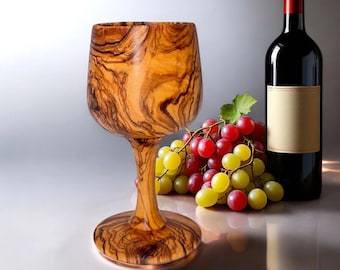 Personalised Olive Wood Wooden Wine Cup