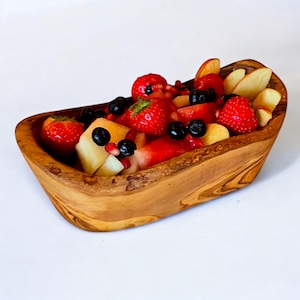 Olive Wood Natural Shape Rustic Hand Carved Snack/Side Bowl
