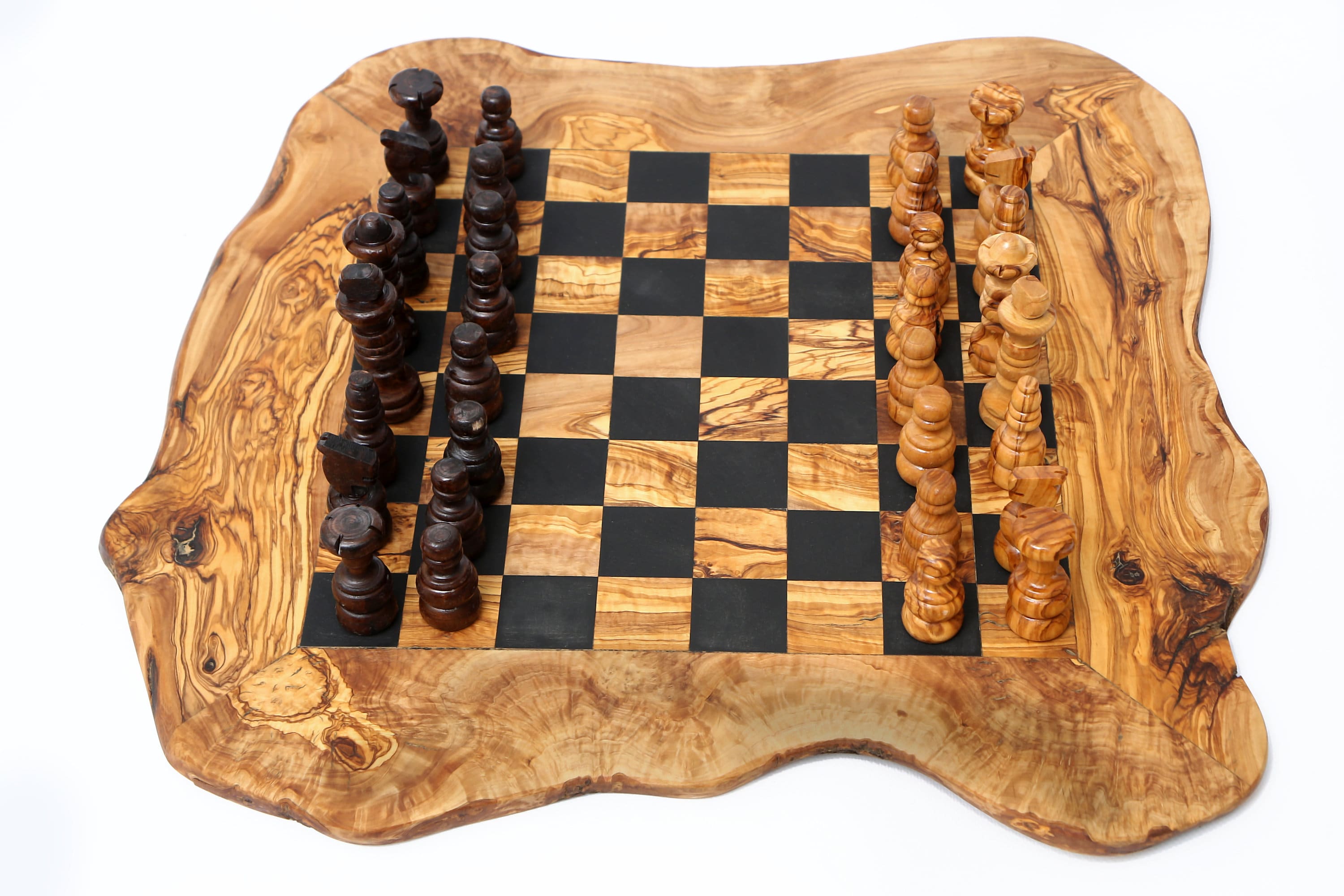 Olive Wood Chess Set- Small Sized Chess Board at BeldiNest