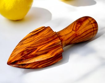 Olive Wood Hand Crafted Wooden Lemon Lime Orange Fruit Juicer | 10 cm | Kitchen Utensil Gadget
